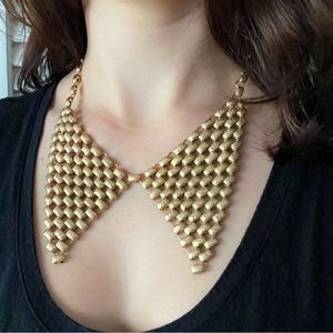 Y2K gold collar necklace